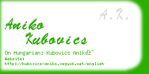 aniko kubovics business card